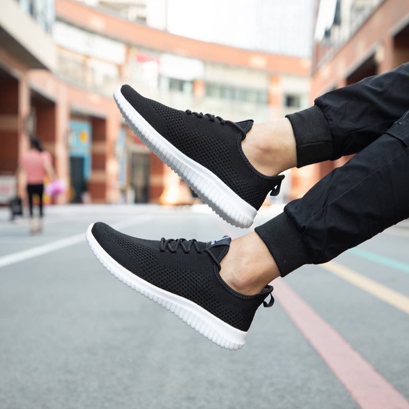 VAMJAM Men's Running Shoes Ultra Lightweight Breathable Walking Shoes Non Slip Athletic Fashion Sneakers Mesh Workout Casual Sports Shoes Black Size 10.5 - Image 2
